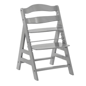 hauck Alpha+ Grow Along Adjustable Wooden Baby High Chair Seat, Beechwood, Grey