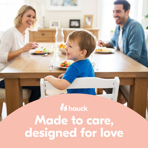 hauck Alpha+ Grow Along Adjustable Wooden Baby High Chair Seat, Beechwood, White - TRAPSKI