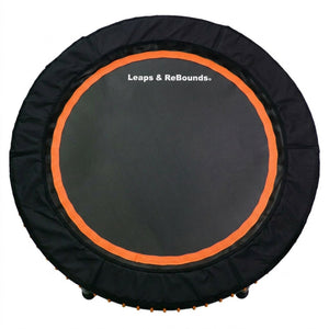 LEAPS & REBOUNDS 48" Mini Fitness Trampoline & Rebounder Gym Equipment, Orange