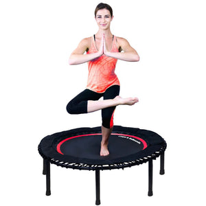 LEAPS & REBOUNDS 40" Mini Fitness Trampoline & Rebounder Exercise Equipment, Red - TRAPSKI