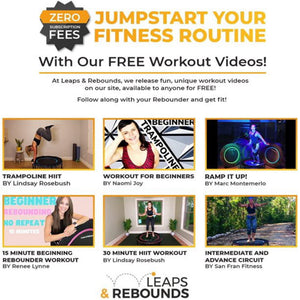 LEAPS & REBOUNDS 40" Mini Fitness Trampoline & Rebounder Exercise Equipment, Red - TRAPSKI
