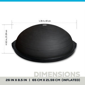 Bosu Multi Functional Home Gym 26" Original Balance Strength Board, Matte Black