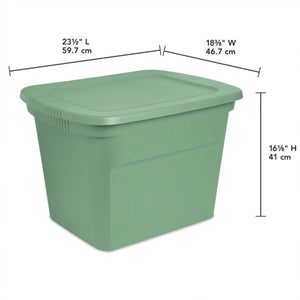 Sterilite 18 Gallon Stackable Storage Tote with Handles, Crisp Green (8 Pack)