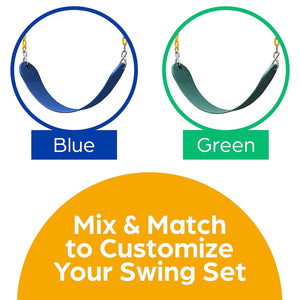 Jungle Gym Kingdom Playground Swing Set Outdoor Swing & Chain Set, 2 Pack, Green