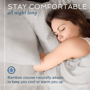 Hotel Sheets Direct Bamboo 4 Piece Sheet & Pillowcase Set, Cal King, Light Blue