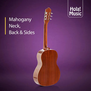 Hola! Music Pre Strung 39" Classical Guitar with Soft Nylon Strings, Natural - TRAPSKI