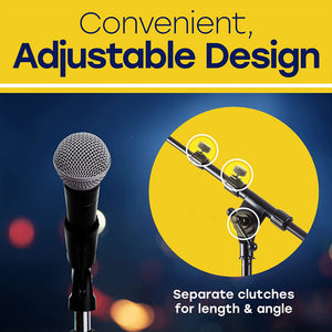 Hola! Music Adjustable Height Standard Clutch Studio Microphone Stand, (2 Pack) - TRAPSKI