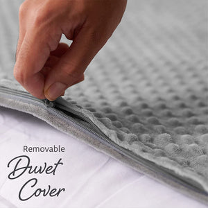 Quility 15 Pound Weighted Blanket Duvet Cover for Adults, F/Q 60" x 80," Gray