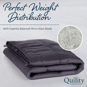 Quility 30 Pound Weighted Blanket Duvet Cover for Adults, King 86" x 92," Navy