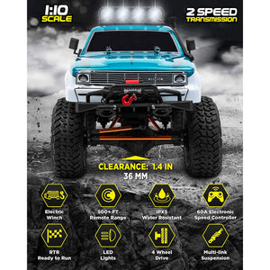 LAEGENDARY Grando 1:10 Scale RTR RC Remote Control Rock Crawler SUV, Blue-Green - TRAPSKI