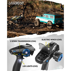 LAEGENDARY Grando 1:10 Scale RTR RC Remote Control Rock Crawler SUV, Blue-Green - TRAPSKI
