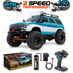 LAEGENDARY Grando 1:10 Scale RTR RC Remote Control Rock Crawler SUV, Blue-Green - TRAPSKI