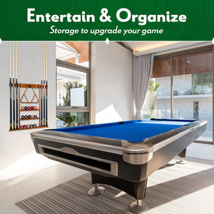 ISZY Billiards Wall Mounted Pool Accessories Billiard Ball and Stick Holder Rack