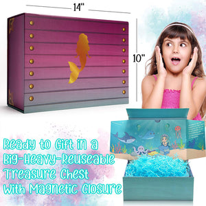 The Memory Building Company Large Mermaid Surprise Box for Kids Ages 6 and Up