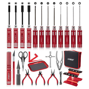 LAEGENDARY 25pc RC Car Magnetic Repair Tool Kit for Drone, Boat, Plane, or Truck - TRAPSKI