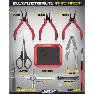 LAEGENDARY 25pc RC Car Magnetic Repair Tool Kit for Drone, Boat, Plane, or Truck - TRAPSKI