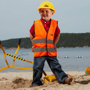 The Big Dig Sandbox Digger Excavator Crane, Vest and Helmet Bundle Outdoor Toy