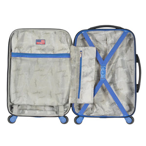 Olympia Apache II 21" Expandable Carry On 4 Wheel Spinner Luggage Suitcase, Blue