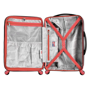 Olympia Apache II Hardcase 4 Wheel Spinner Suitcase 3 Piece Luggage Set, Red