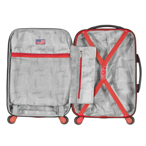 Olympia Apache II Hardcase 4 Wheel Spinner Suitcase 3 Piece Luggage Set, Red