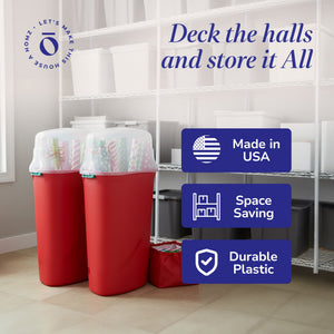 HOMZ 30-Inch Vertical Gift Wrap Storage Container, Wrapping Paper Bin, 2 Pack