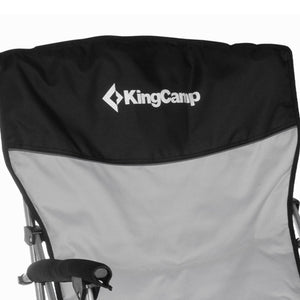 KingCamp Padded Outdoor Camping Lounge Chair with Cupholder & Pocket, Black/Grey - TRAPSKI