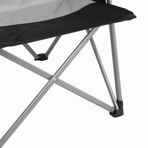 KingCamp Padded Outdoor Camping Lounge Chair with Cupholder & Pocket, Black/Grey - TRAPSKI