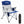 KingCamp Padded Outdoor Camping Lounge Chair with Cupholder & Pocket, Blue/Grey