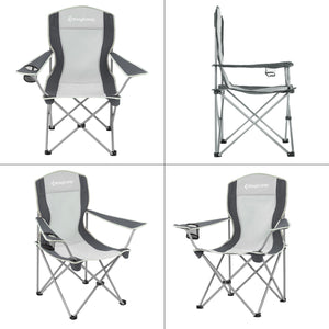 KingCamp Lightweight Folding Outdoor Camping Chair with Cupholder, Black/Grey