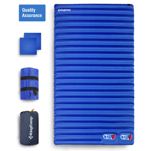 KingCamp 2-Person Double Sleeping Pad Lightweight Inflatable Air Mat, Blue