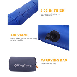 KingCamp 2-Person Double Sleeping Pad Lightweight Inflatable Air Mat, Blue