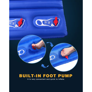 KingCamp 2-Person Double Sleeping Pad Lightweight Inflatable Air Mat, Blue