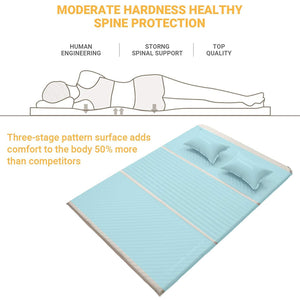 KingCamp Self-Inflating Sleeping Pad Mat Camping Mattress with 2 Pillows, Beige