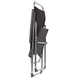 Lafuma Alu Cham Padded Foldable Camping Mesh Sling Reclining Armchair, Acier