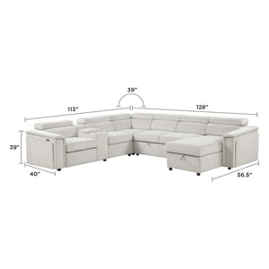 Harvey - Power Recliner Sleeper Sectional