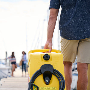 Scepter Flo N' Go Duramax 14 Gal Diesel Fuel Tank Container Caddy & Pump, Yellow - TRAPSKI