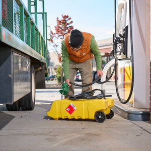 Scepter Flo N' Go Duramax 14 Gal Diesel Fuel Tank Container Caddy & Pump, Yellow - TRAPSKI