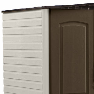 Rubbermaid 5x4 Ft Resin Weatherproof Outdoor Storage Shed, Canteen Brown/Putty