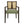 Mid Century Modern Arm Dining Chair Set with Rattan Backrest