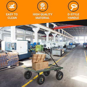 Juggernaut Carts GW3820-GR Steel Outdoor Utility Garden Wagon, Green Finish