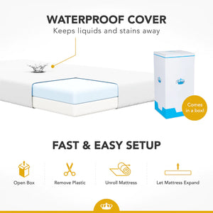 Dynasty Mattress 4 Inch Cooling Gel Memory Foam Medium Firm Crib Mattress Bed