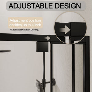 Semi Frameless Pivot Hinged Shower Door, Reversible Design