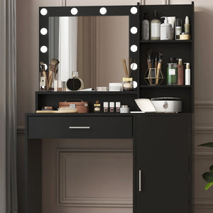 Vanity Desk with Mirror & Light