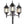 NOMA 7' Outdoor Lamp Post Triple Head All Weather Classic Decor Light, Black