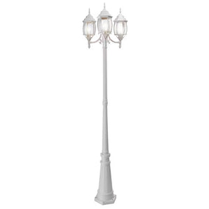 NOMA 7' Outdoor Lamp Post Triple Head All Weather Classic Decor Light, White
