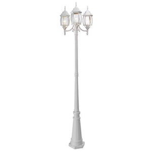 NOMA 7' Outdoor Lamp Post Triple Head All Weather Classic Decor Light, White