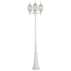 NOMA 7' Outdoor Lamp Post Triple Head All Weather Classic Decor Light, White