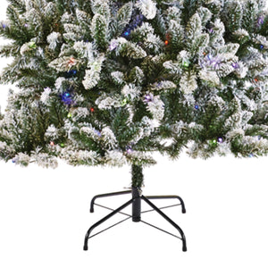 NOMA Cypress 7 ft White Multi-Color LED Pre-Lit Flocked Artificial Christmas Tree