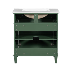 Bathroom Vanity With Ceramic Basin, Soft Close Door And Adjustable Shelves