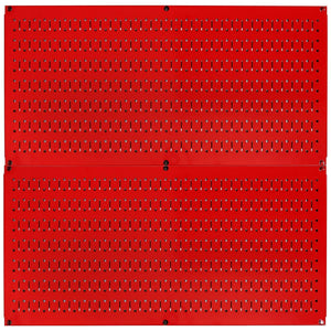 Wall Control 32" x 16" Horizontal Pegboard Garage Tool Organizer, Red (2 Pack) - TRAPSKI